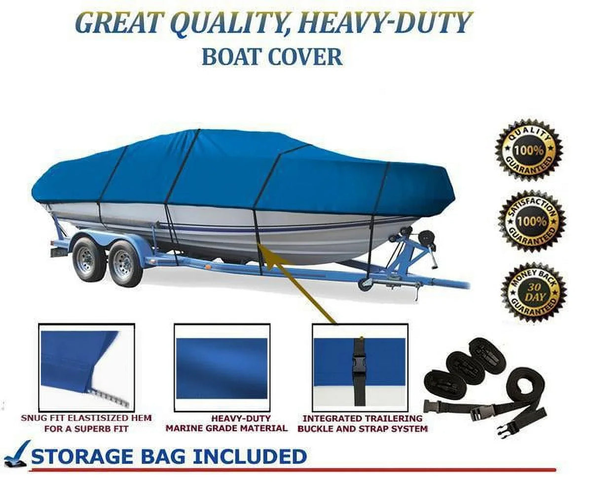 BLUE, GREAT QUALITY BOAT COVER Compatible for TRITON TX-185 PD/PDC 2004