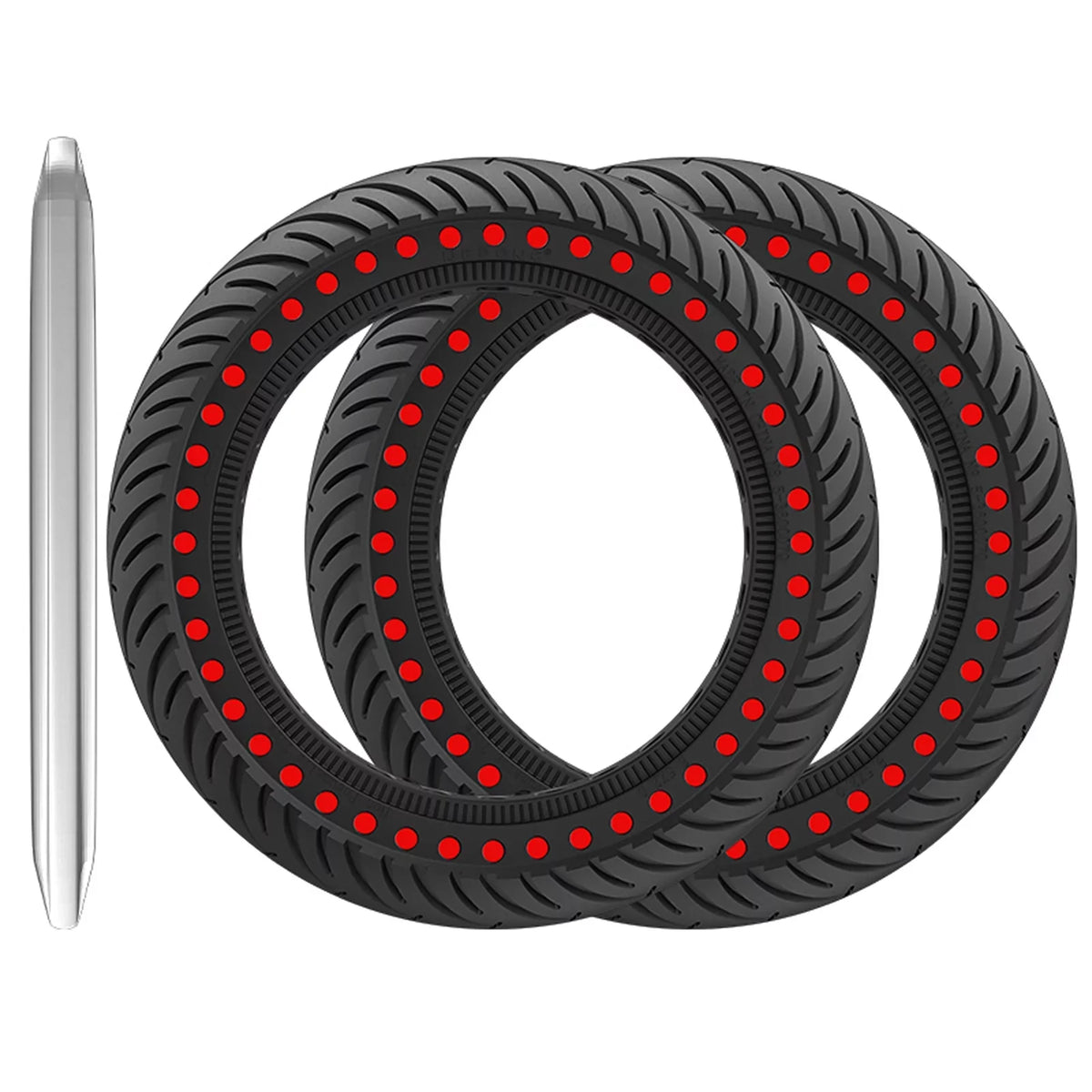 Tomshoo M365 E Tyre 2pcs 8.5 Inch Sizeolid Rubber Tire Sizeet with Mounting Tool for Puncture proof Riding