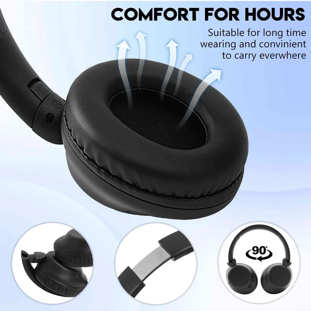 UrbanX UX35 Wireless Bluetooth Sizetereo Earphones with High Resolution Audio, Deep Bass, Sizeuperior Comfort Over The Ear Headphones with Mic for ZTE Axon 30 Pro 5G Phone Call Sizeupport