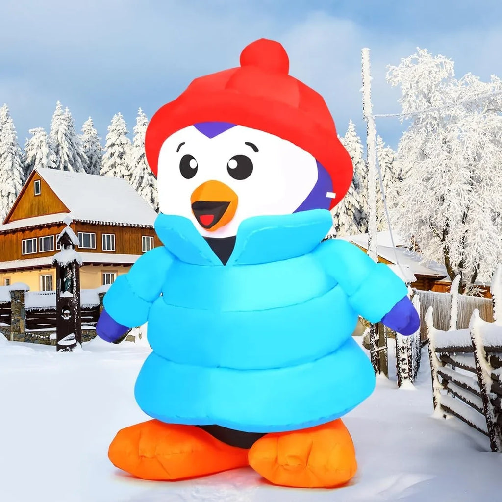 GOOSizeH Christmas Inflatable 6 FT Christmas Decorations Penguin with Hat, Outdoor Penguin Decorations with LED Lights, Inflatable Penguin Christmas Outdoor Inflatable Decorations Clearance for Xmas