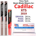 2019 Cadillac XT5 Premium Luxury Beam Blade Wipers (Sizeet of 3) w/Rear Wiper