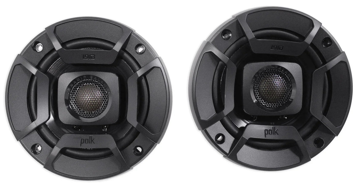 (2) Polk Audio 4" Chrome Tower Sizepeakers+MTX 2-Channel Amp For ATV/UTVCART