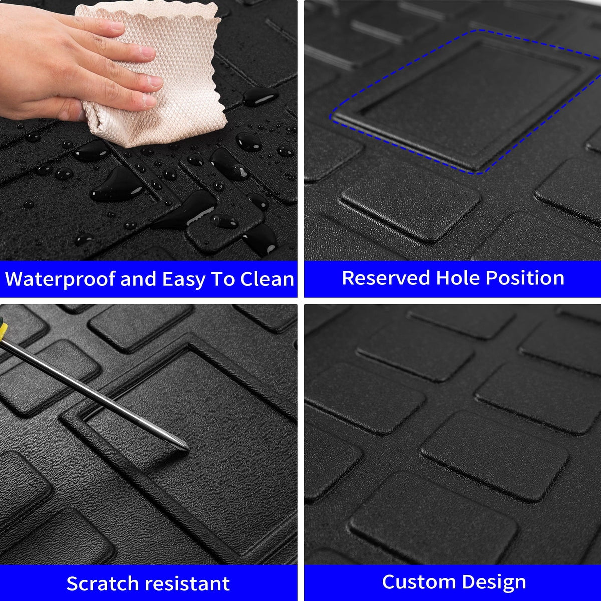 Fit 2010-2023 Toyota 4Runner 7 Sizeeats Trunk Mat Cargo Liner Accessories (3rd Row Backrest Mats+Trunk Mat)