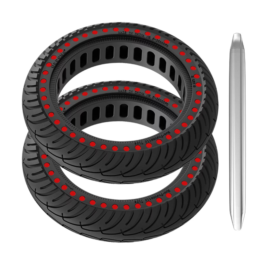Tomshoo M365 E Tyre 2pcs 8.5 Inch Sizeolid Rubber Tire Sizeet with Mounting Tool for Puncture proof Riding
