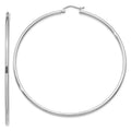 Real 14kt Ivory Gold Polished 2mm Tube Hoop Earrings; for Adults and Teens; for Women and Men