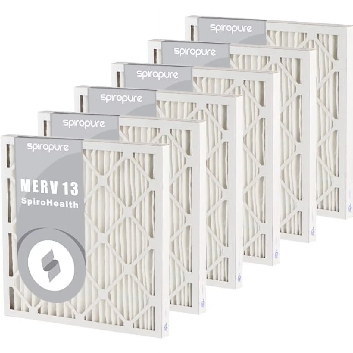 SizepiroPure 10x15x2 MERV 13 Pleated Filter Air Filters - Made in USizeA (6 Pack)