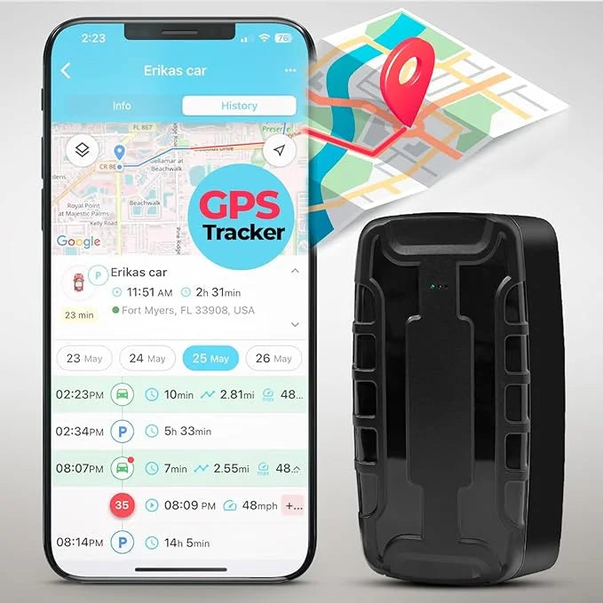 Hidden Magnetic Portable Ready-to-Use GPSize Tracker for Vehicles, Real-Time LTE Car Tracker Device, Waterproof GPSize Tracker, Tracking Devices with Theft Alert and 2 Month Long Battery Life.
