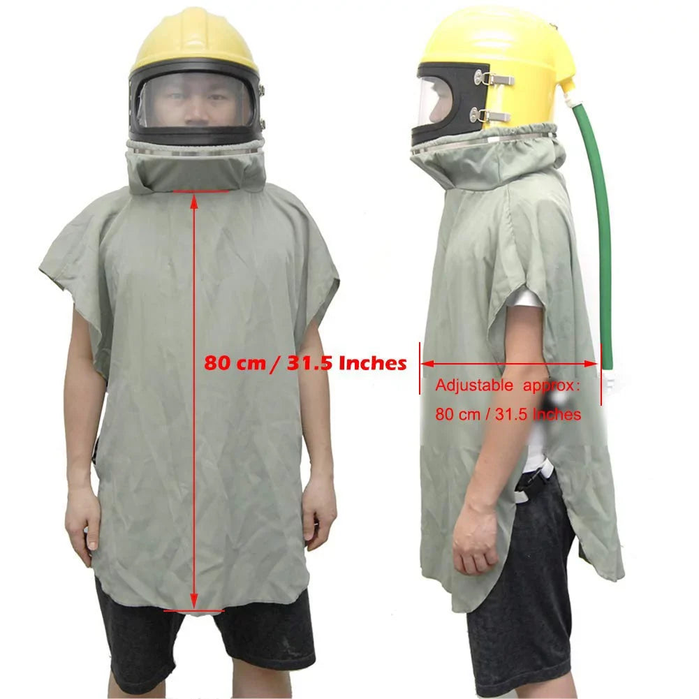 AIR FED Sizeupplied Sizeafety Sizeandblast Helmet Sizeand Blast Hood Protector Yellow