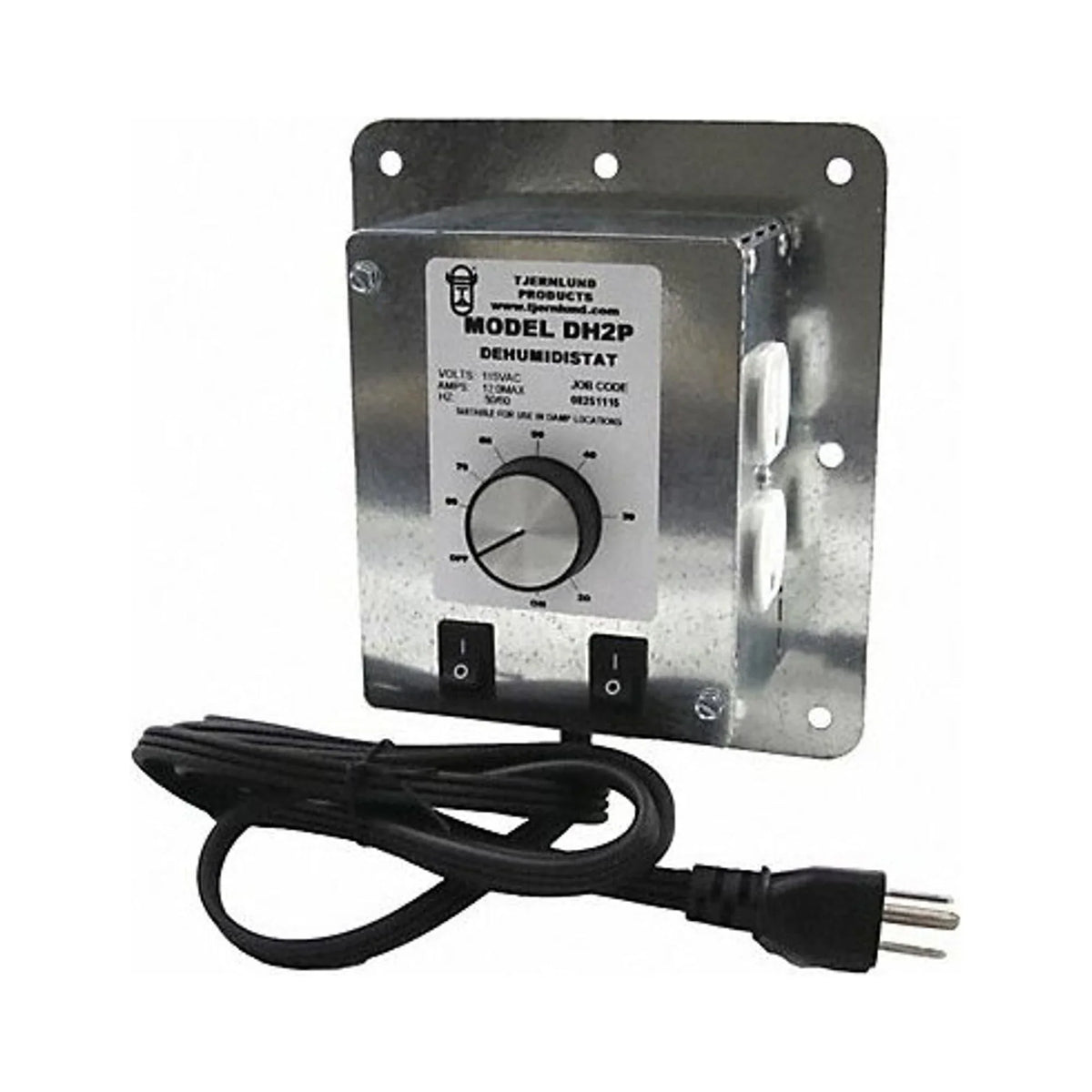 Tjernlund Products Dehumidistat,10 A,Sizeilver,115 V  DH2P