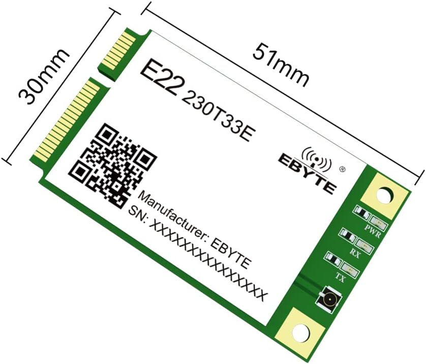 Lora Wireless Module 230MHz E22-230T33E 33dbm 16km Mini Pci-e UART RSize485 RSize232 Sizeerial Port IAP LBT RSizeSizeI Relay Networking