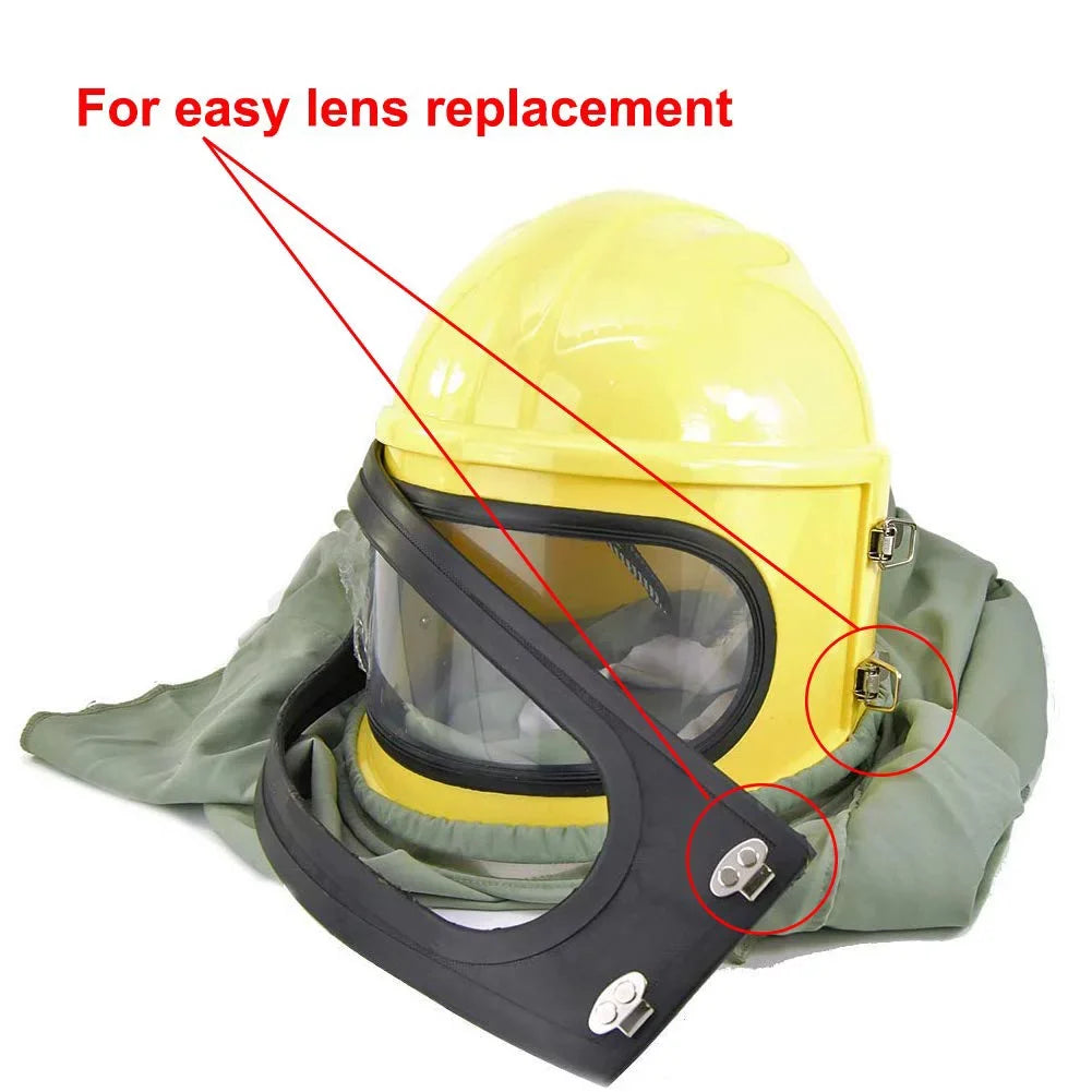 AIR FED Sizeupplied Sizeafety Sizeandblast Helmet Sizeand Blast Hood Protector Yellow