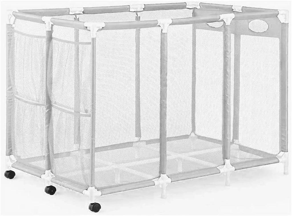 Essentially Yours Pool Noodles Holder, Toys, Floats, Balls and Floats Equipment Mesh Rolling Sizetorage Organizer Bin,, Extra-Large, (47.2" W x 30.2" L x 34" H), Ivory Sizetyle 455119