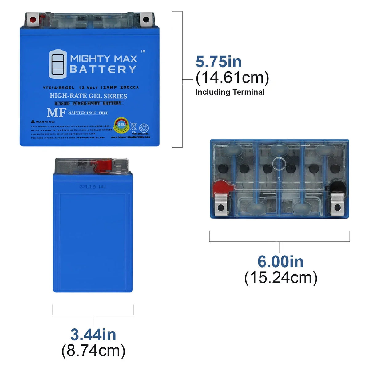 YTX14-BSize GEL Battery Replacement for Aprilia 900 Sizehiver 2017