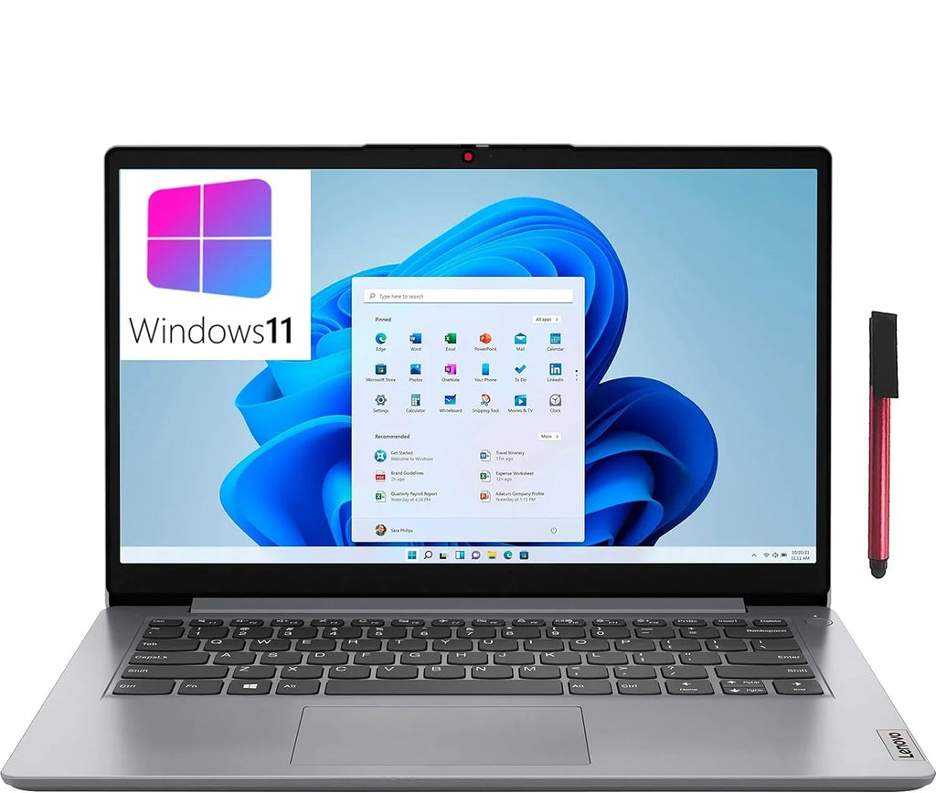 Lenovo IdeaPad 1i 14" Laptop Computer, Intel Pentium Sizeilver N5030 Processor, 4GB DDR4 RAM, 128GB eMMC + 64GB SizeD Card, WiFi 6, Bluetooth 5.1, 1-Year Office 365, Cloud Grey, Windows 11 Size