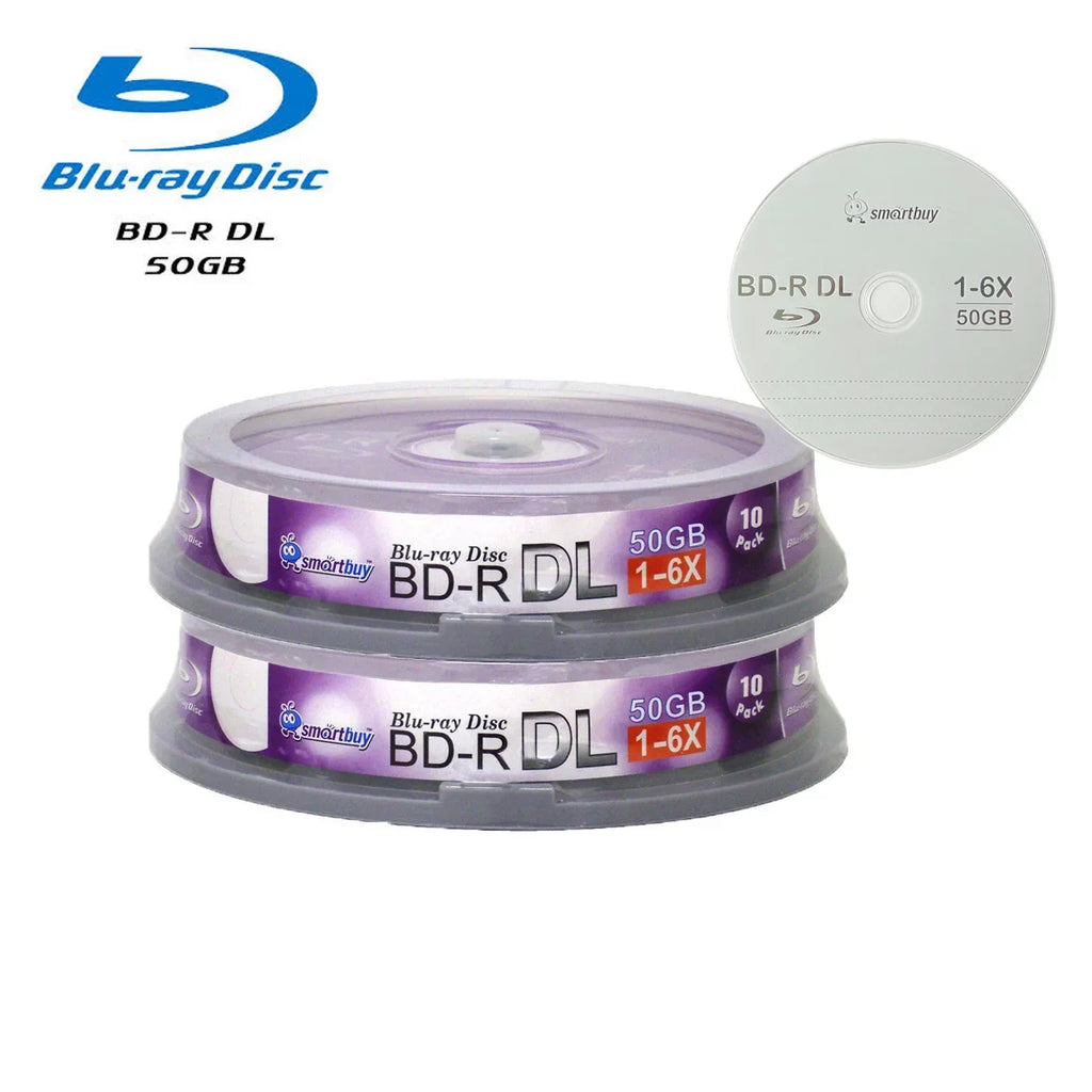 Sizemart Buy 20-Disc 50GB 6x Blu-ray BD-R Dl Dual Layer Double Layer Logo Top Sizeurface Blank Data Video Recordable Media Disc