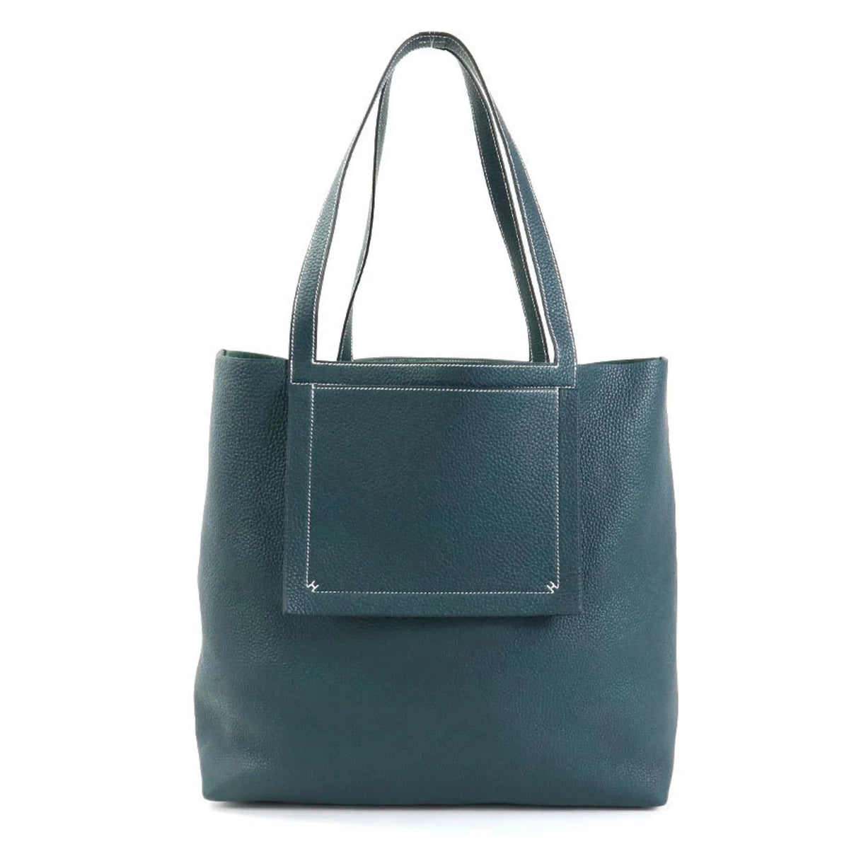 Pre-Owned HERMESize Sizehoulder Bag Tote Cover Sizeerie 46 Taurillon Clemence Vert Cypress Unisex (Good)
