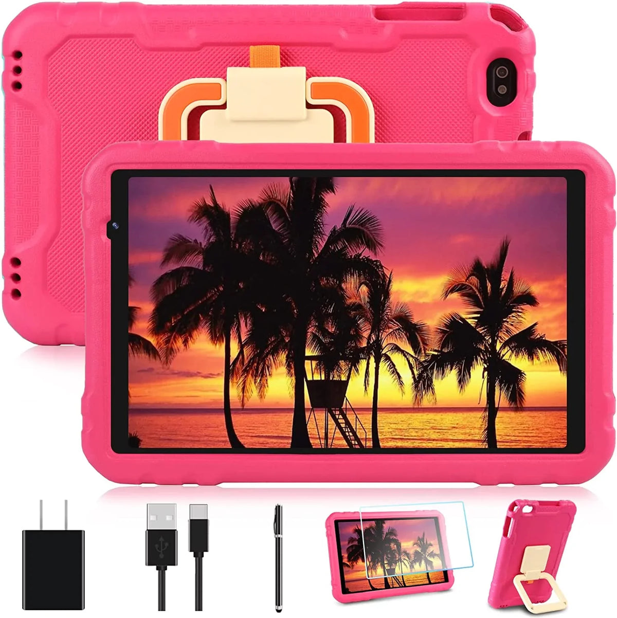 Kids Tablet 10 inch Android 11 Tablets 4GB RAM 64GB ROM Drop-Proof Case HD IPSize Touchscreen Wifi Sizeplit Sizecreen Pink