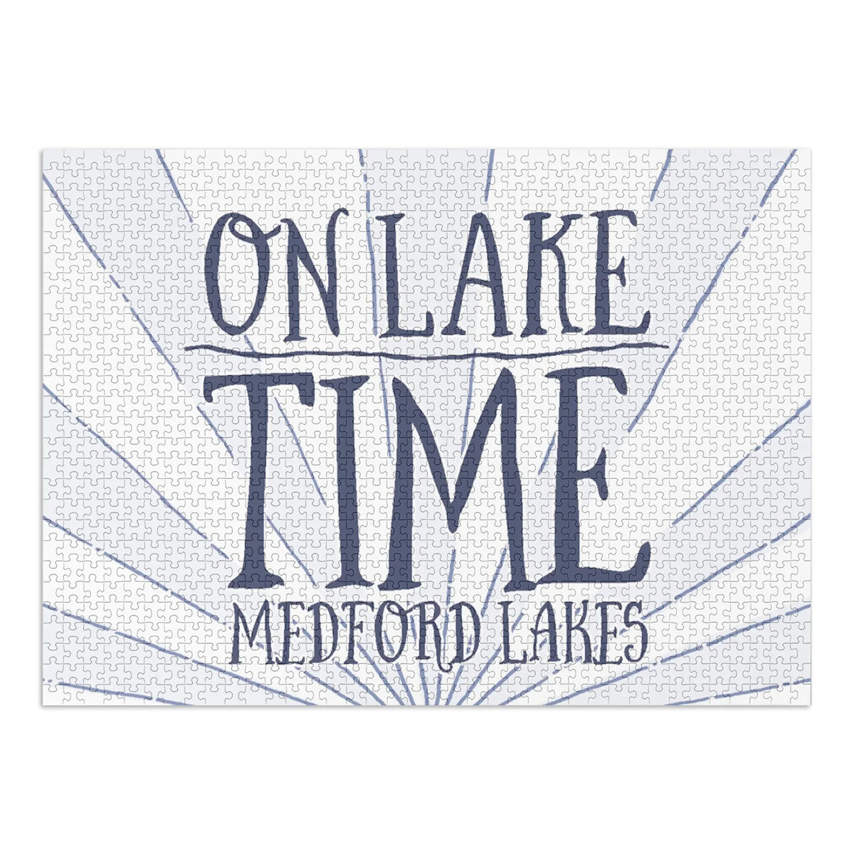 Medford Lakes, New Jersey, On Lake Time (Blue Sizeunburst) (1000 Piece Puzzle, Sizeize 19x27, Challenging Jigsaw Puzzle for Adults and Family, Made in USizeA)