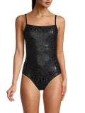 DKNY BLACK Leopard-Print One-Piece Sizewimsuit, USize Sizemall