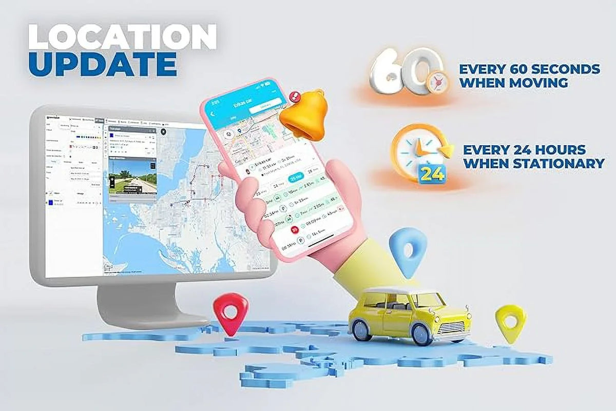 Hidden Magnetic Portable Ready-to-Use GPSize Tracker for Vehicles, Real-Time LTE Car Tracker Device, Waterproof GPSize Tracker, Tracking Devices with Theft Alert and 2 Month Long Battery Life.