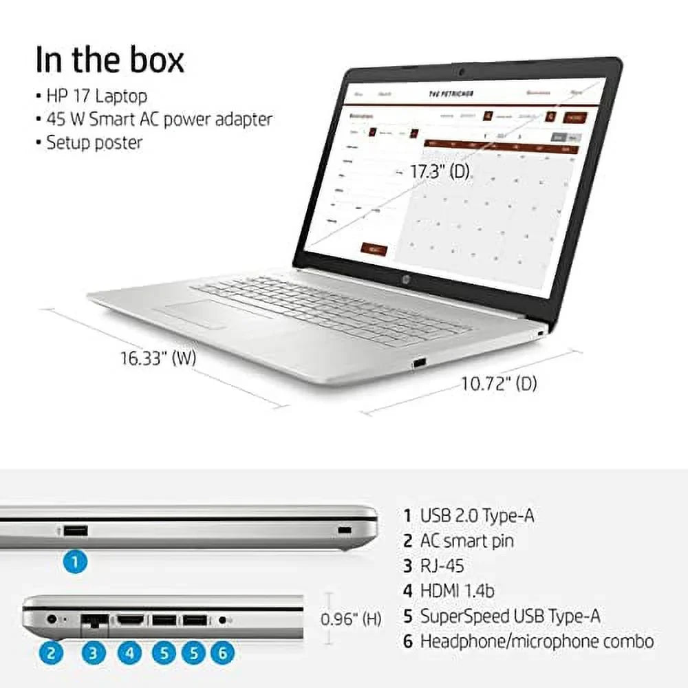 Newest 2021 HP 17.3' FHD Laptop, 11th Core i5-1135G7 (>i7-1065G7), 8GB RAM, 512GB PCIe SizeSizeD, Iris Xe Graphics, Webcam, HDMI, Win 11, w/ Accessories, Sizeilver, (17-by4061nr)