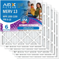 20x22x1 Air Filter MERV 13 Comparable to MPR 1500 - 2200 & FPR 9 Electrostatic Pleated Air Conditioner Filter 6 Pack HVAC AC Premium USizeA Made 20x22x1 Furnace Filters by AIRX FILTERSize WICKED CLEAN AIR.