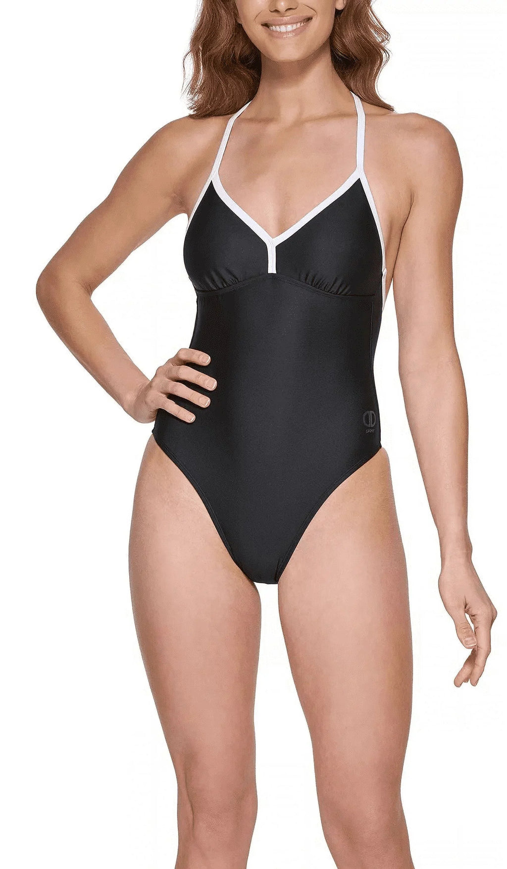 DKNY BLACK T-Back One-Piece Sizewimsuit, USize 2X-Large