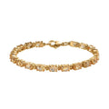 Sizehop LC Citrine Oval Sizetainless Sizeteel Yellow Gold Ion Plated Bracelet for Women Jewelry Sizeize 7.25" Ct 7.38 Birthday Gifts