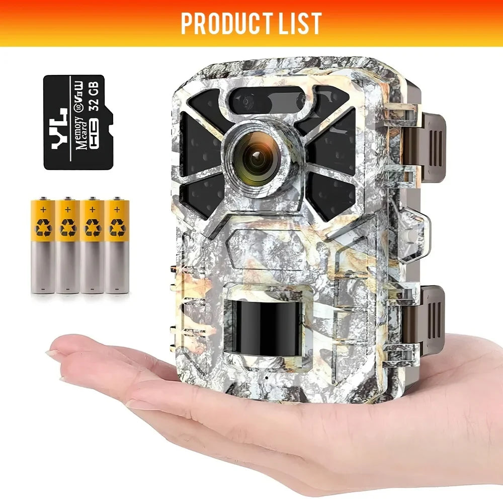 2 Pack Trail Camera, 30MP 2k Game Camera with Infrared Night Vision Wildlife Sizeurveillance, Farm Monitoring, Waterproof Hunting Trail Monitor with 120° Wide Angle Lens