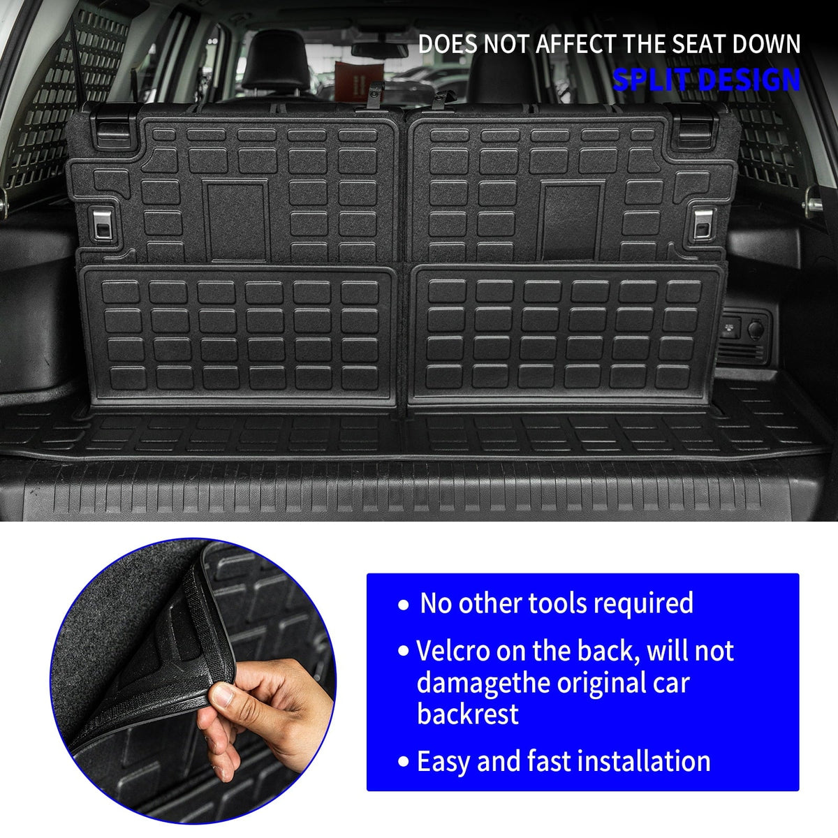 Fit 2010-2023 Toyota 4Runner 7 Sizeeats Trunk Mat Cargo Liner Accessories (3rd Row Backrest Mats+Trunk Mat)