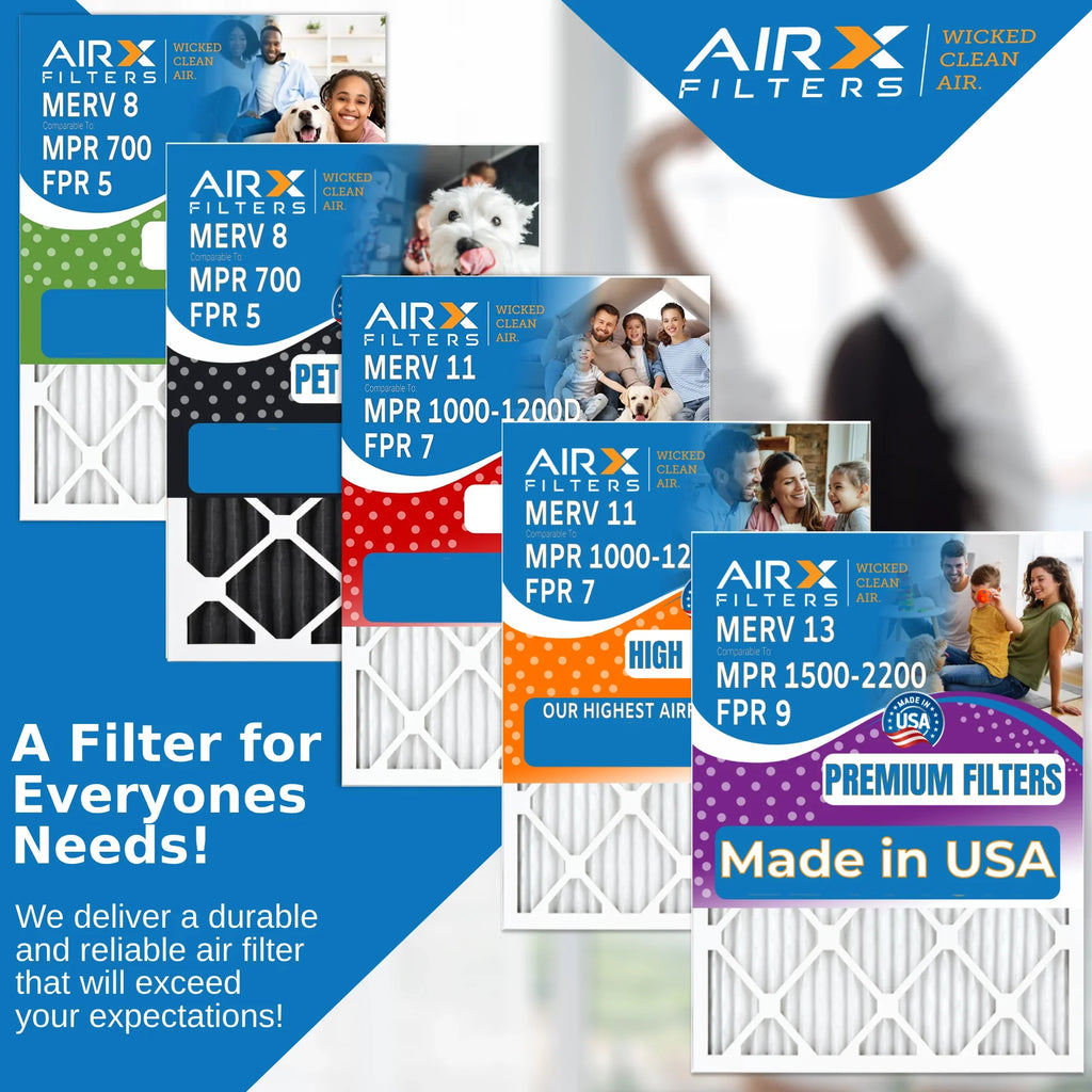 12x25x1 Air Filter MERV 8 Comparable to MPR 700 & FPR 5 Electrostatic Pleated Air Conditioner Filter 6 Pack HVAC AC Premium USizeA Made 12x25x1 Furnace Filters by AIRX FILTERSize WICKED CLEAN AIR.