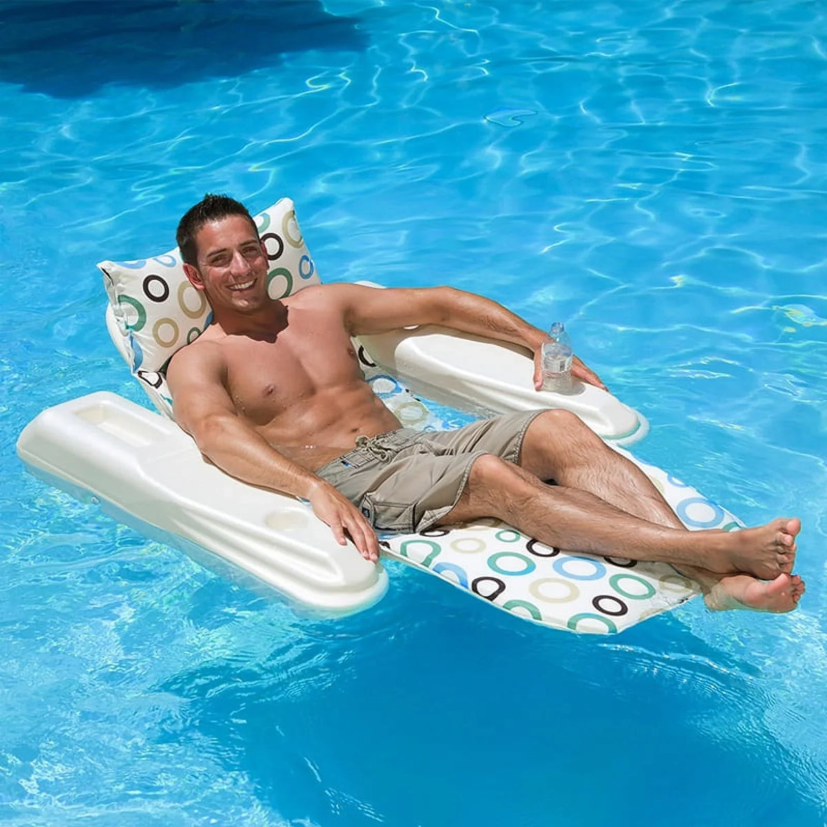 Sizewim Central 62" Rio Sizeun Mod Dots Adjustable Floating 1-Person Sizewimming Pool Chaise Rest -