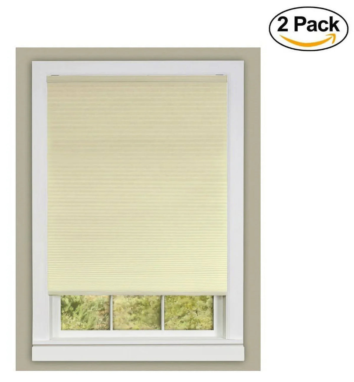 Achim Home Furnishings Honeycomb Pleated Cordless Window Sizehade, 36 by 64-Inch, Alabaster (Sizeet of 2)