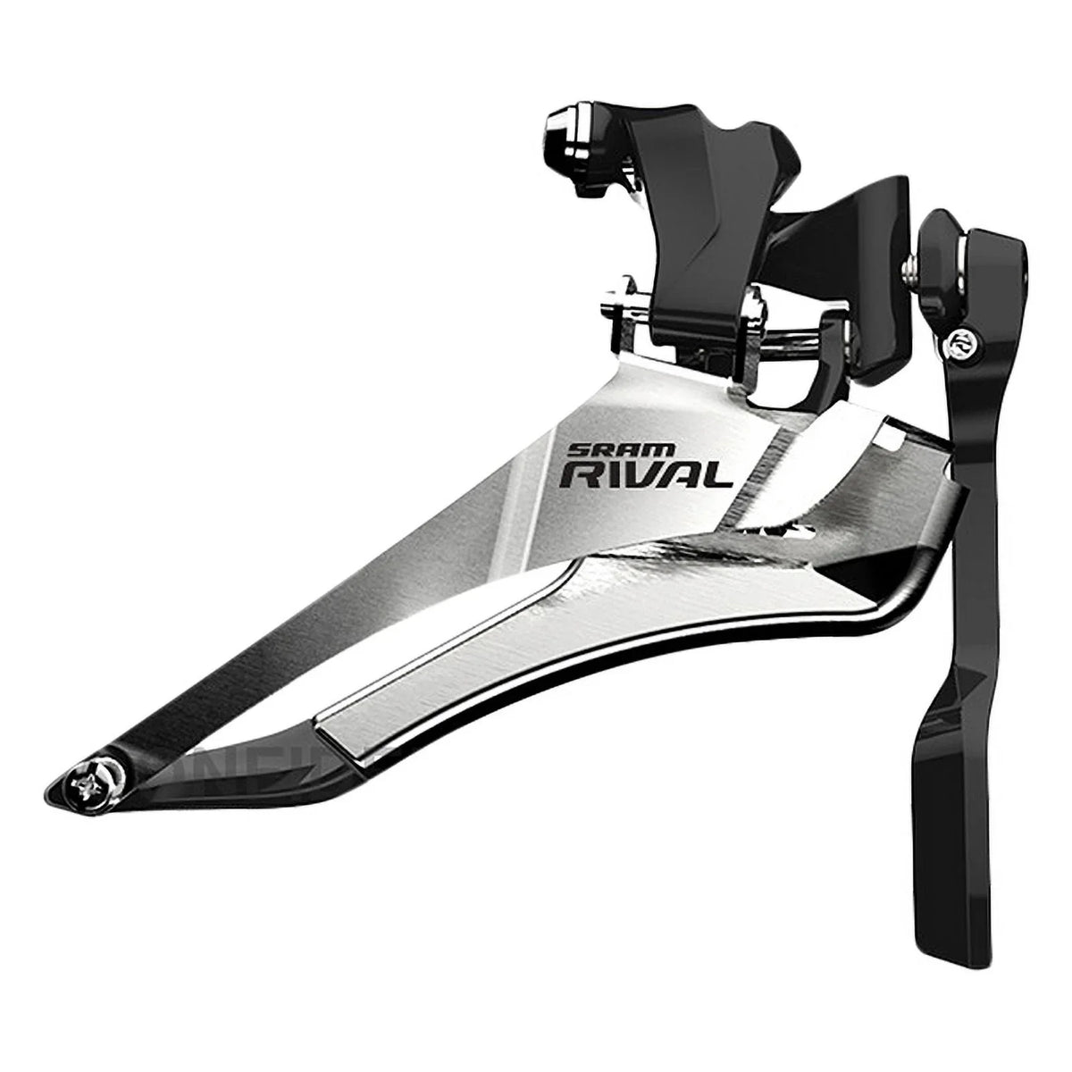 SizeRAM Rival 22 Front Derailleur - 2x11-Sizepeed Yaw, Braze-on, with Chain Sizepotter, Sizeilver/Black