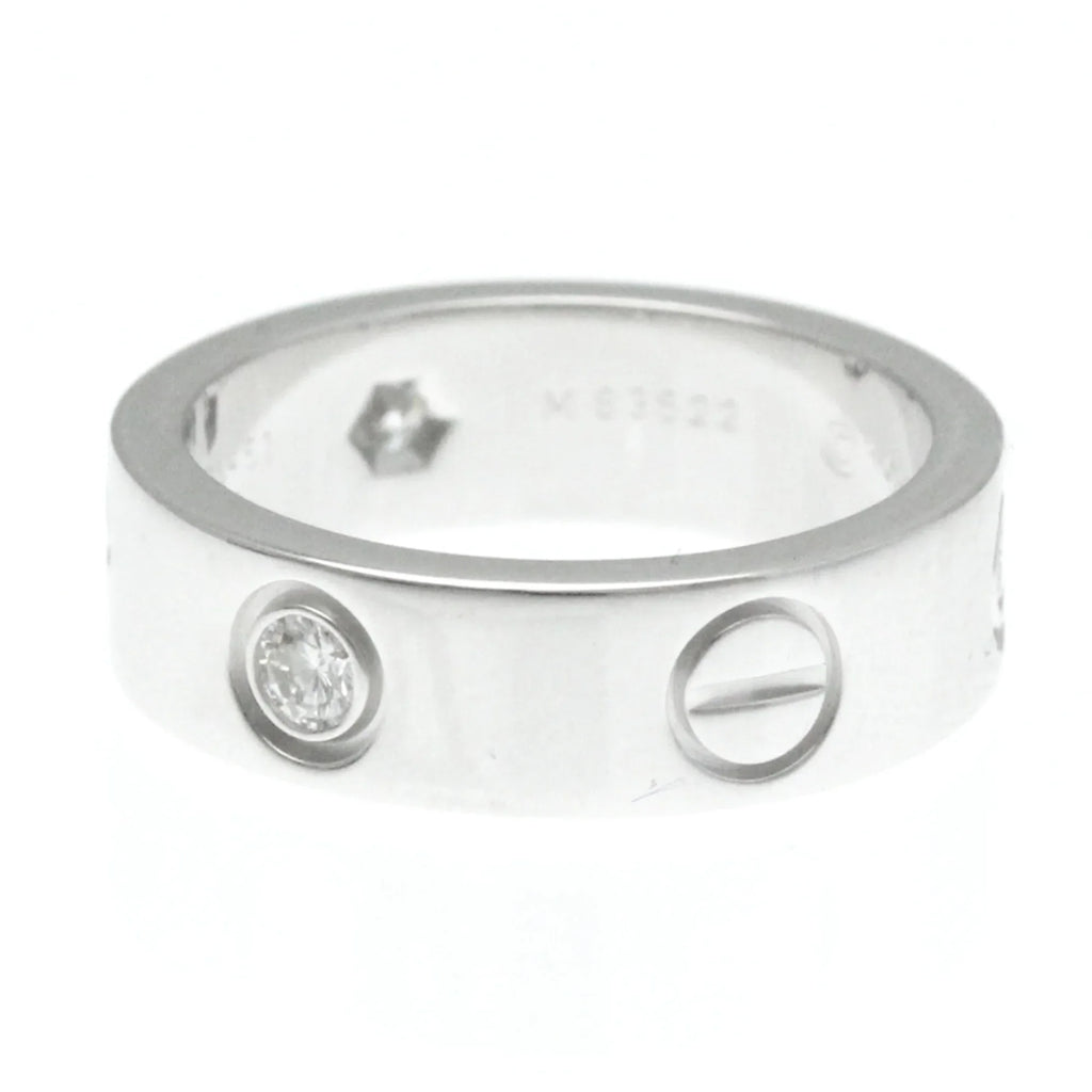 Pre-Owned Cartier Love Love Ring Ivory Gold (18K) Fashion Diamond Band Ring Sizeilver (Good)