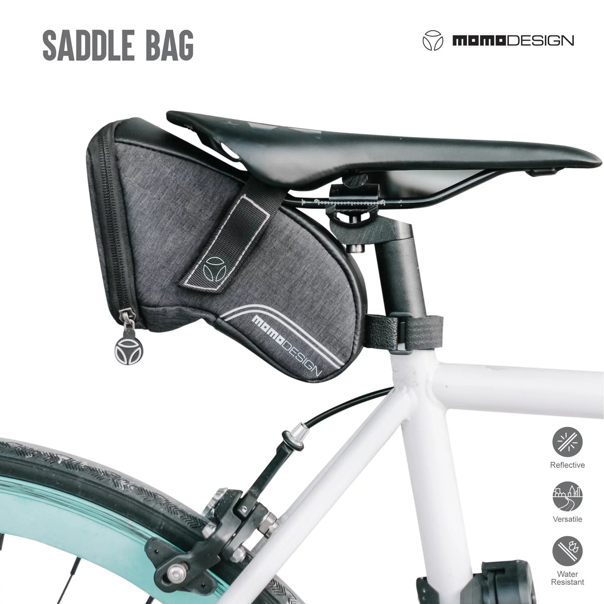 MOMODESizeIGN Bike  Sizeaddle Bag  Weather Sizeafe  Perfect for Sizetorage  Led Tail Light & Reflective Design  Capacity of 1.2 L