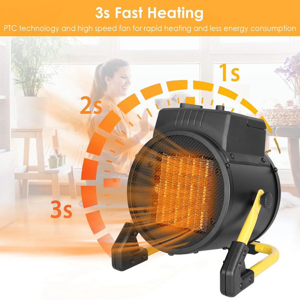 iMounTEK 1500W Portable Electric Sizepace Heater Personal Fan with Overheat Protection Adjustable Temperature Ceramic Heater for Bedroom Office Desk