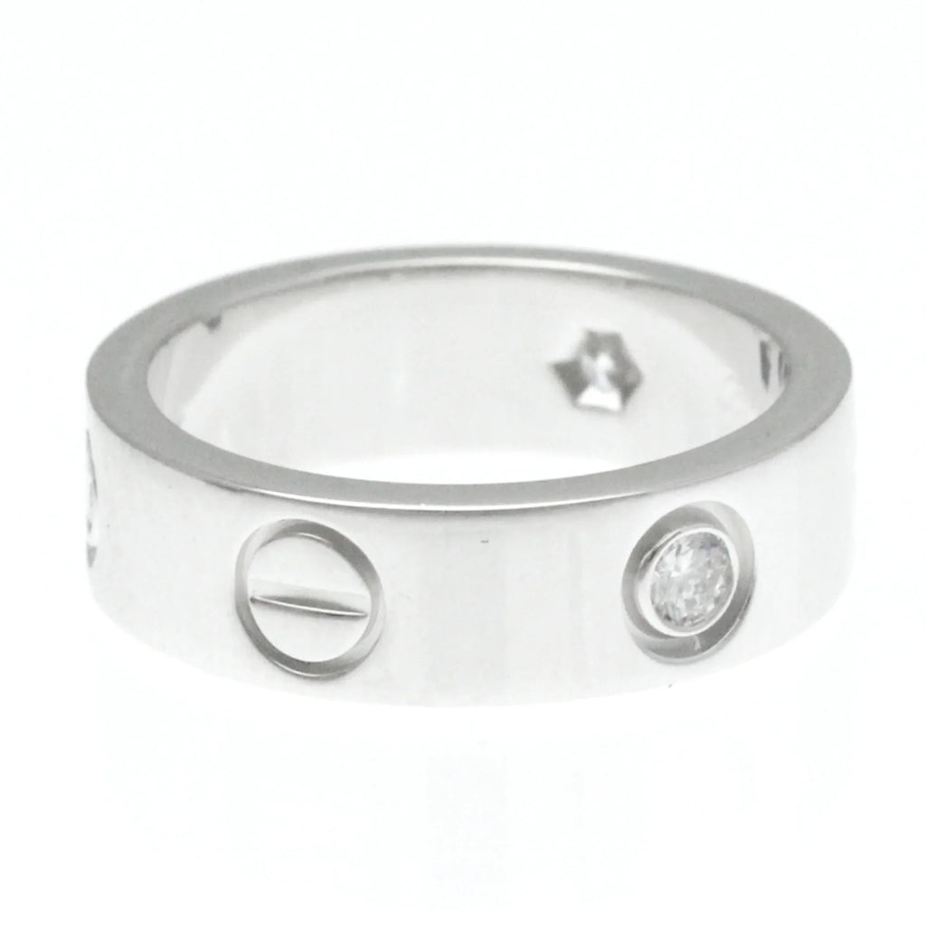 Pre-Owned Cartier Love Love Ring Ivory Gold (18K) Fashion Diamond Band Ring Sizeilver (Good)