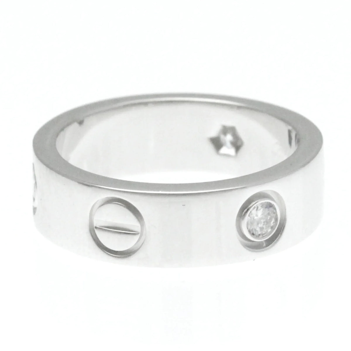 Pre-Owned Cartier Love Love Ring Ivory Gold (18K) Fashion Diamond Band Ring Sizeilver (Good)