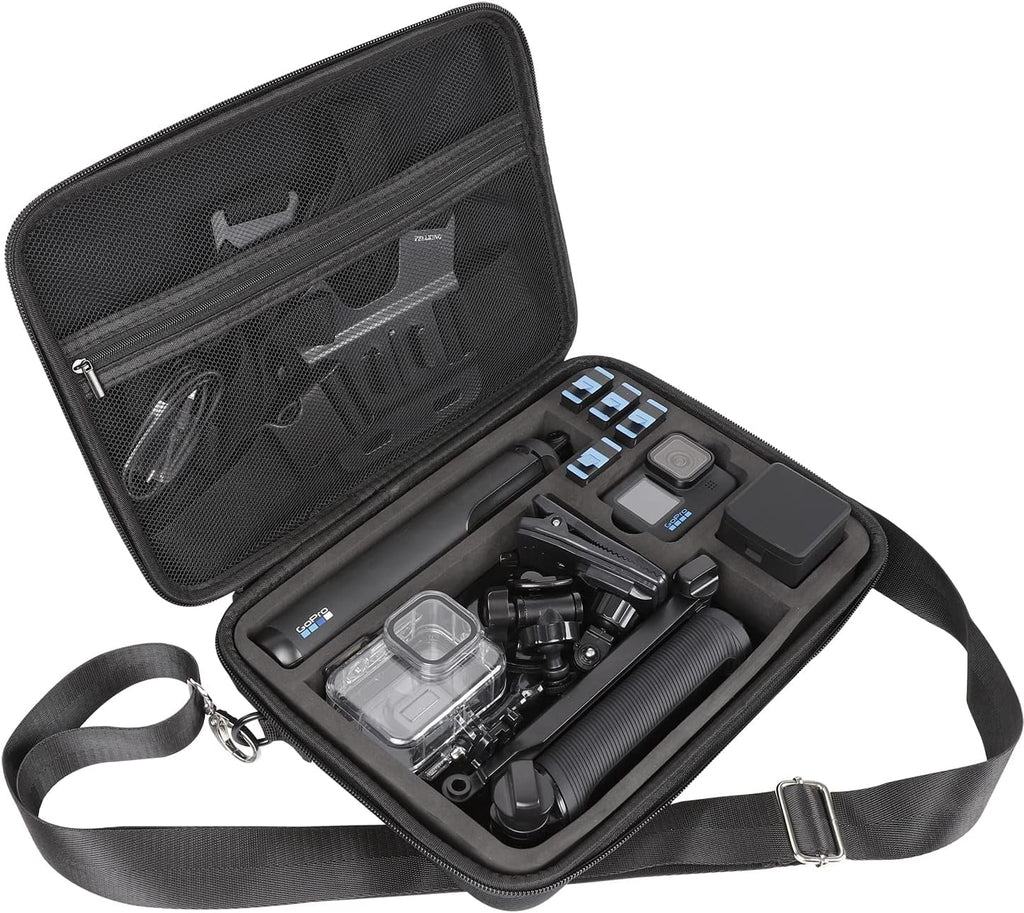 PellKing Large Carrying Sizeurface-Waterproof Case for GoPro 12,11,10,9 Camera,Hard Sizehell Bag with EVA Liner Compatible