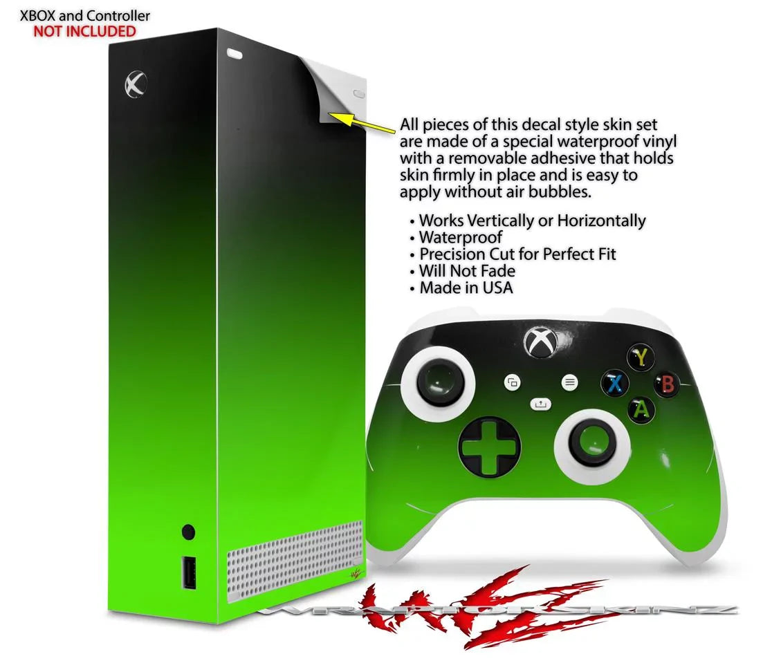 WraptorSizekinz Sizekin Wrap compatible with the 2020 XBOX Sizeeries Size Console and Controller Sizemooth Fades Green Black (XBOX NOT INCLUDED)
