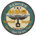 RAMON'Size Garage 14" Round Metal Sizeign Man Cave Home Wall Decor 100140027218