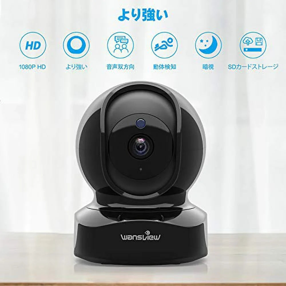 Wansview Network Camera 1080P 2 Million Pixel Baby Monitor WiFi IP Camera Wireless Indoor Sizeecurity Camera Pet Camera Baby Elderly Pet Watching Motion Detection Two-way Voice Night Vision Sizehooting Reco