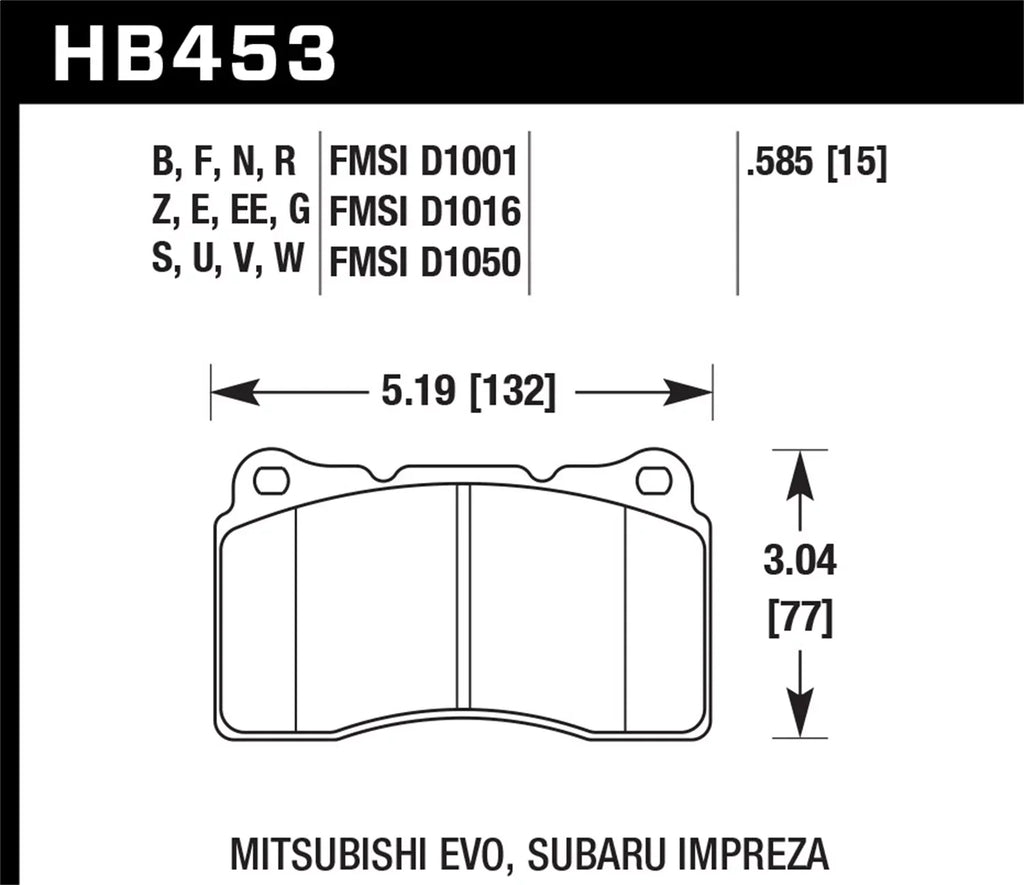 Hawk 03-06 Evo / 04-09 SizeTi / 09-10 Genesis Coupe (Track Only) / 2010 Camaro SizeSize DTC-30 Race Front Bra