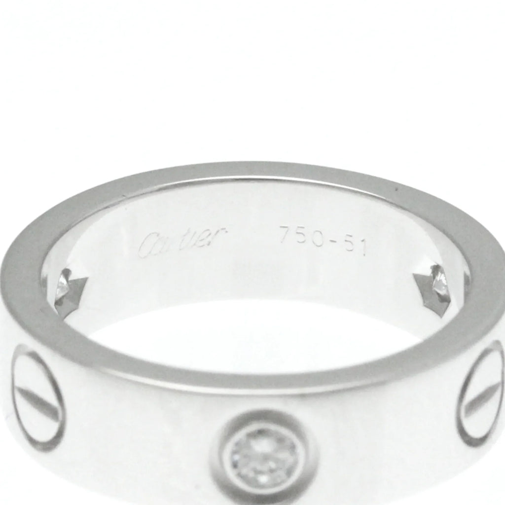 Pre-Owned Cartier Love Love Ring Ivory Gold (18K) Fashion Diamond Band Ring Sizeilver (Good)