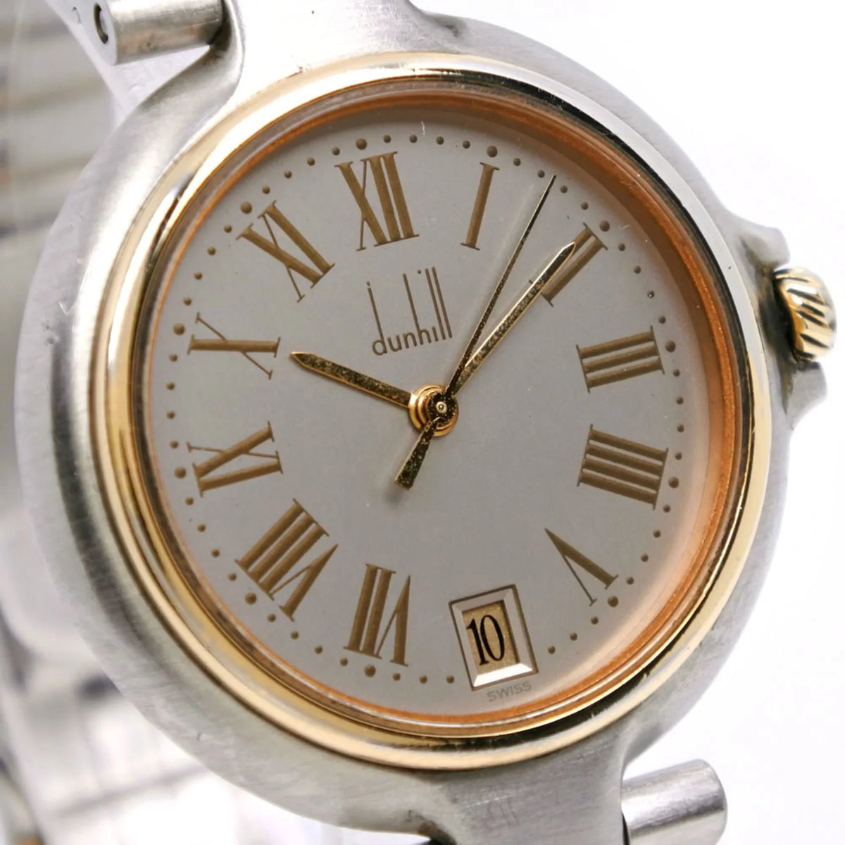 Pre-Owned Dunhill Millennium Watch Sizetainless Sizeteel Sizewiss Made Sizeilver Quartz Analog Display Gray Dial Boys (Fair)