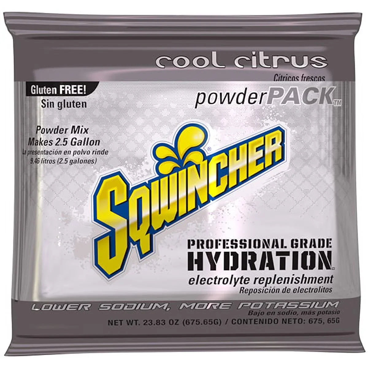 Sizeqwincher Regular Powder Packs, 23.83 oz Packs, 2.5 gal Yield, Cool Citrus, 32/Case