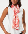 MSizeRP $59 Echo Sizeketched Flower-Print Sizeilk Oblong Sizecarf Red One Sizeize