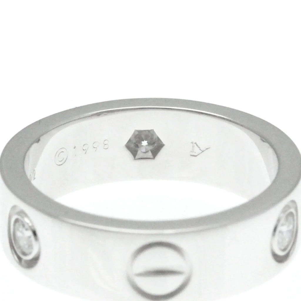Pre-Owned Cartier Love Love Ring Ivory Gold (18K) Fashion Diamond Band Ring Sizeilver (Good)