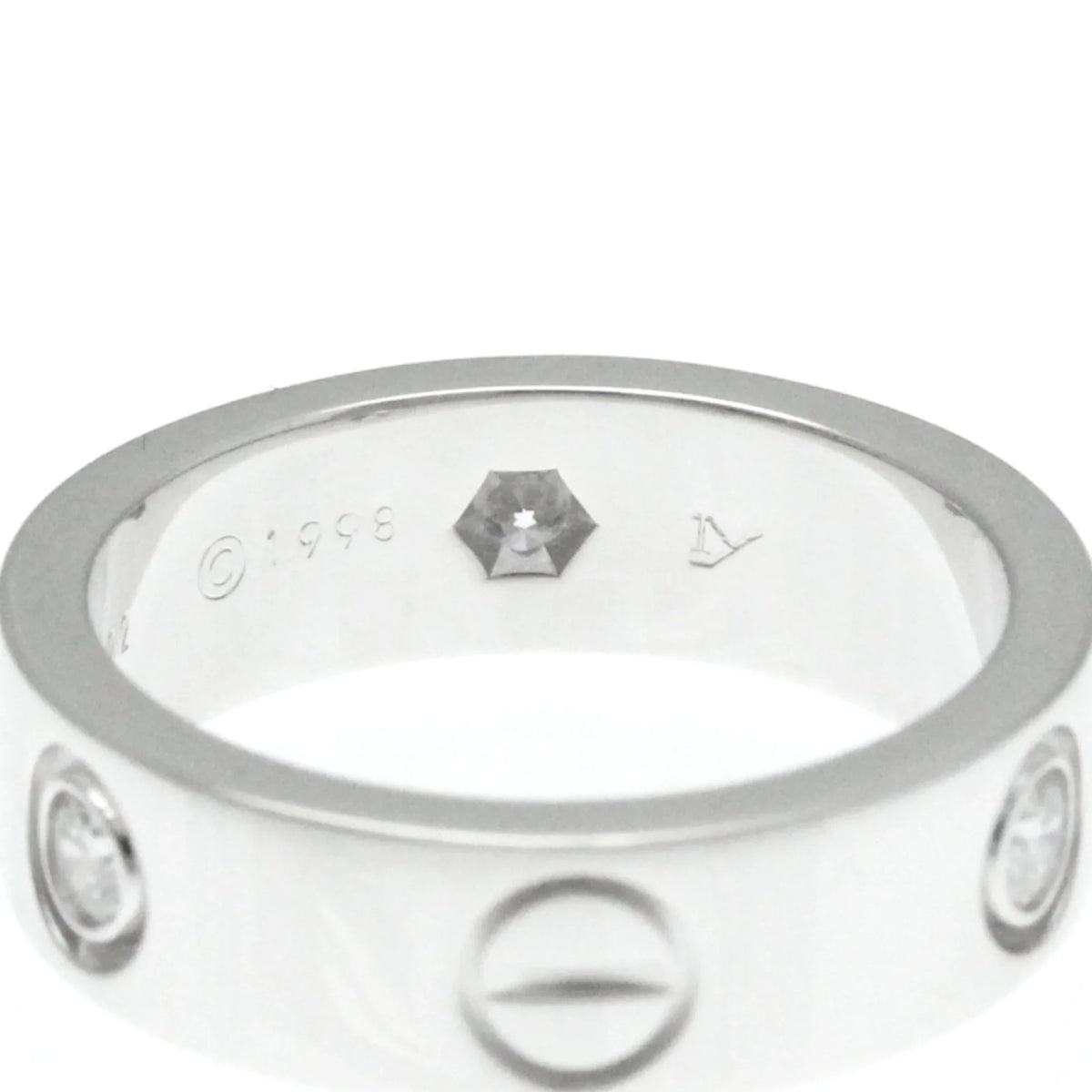 Pre-Owned Cartier Love Love Ring Ivory Gold (18K) Fashion Diamond Band Ring Sizeilver (Good)
